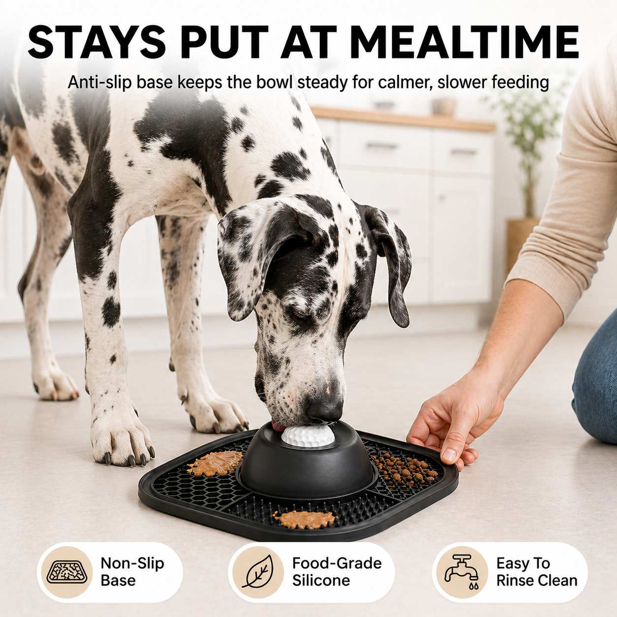 Slow Feeder Dog Bowl for Deep-Chested Dogs