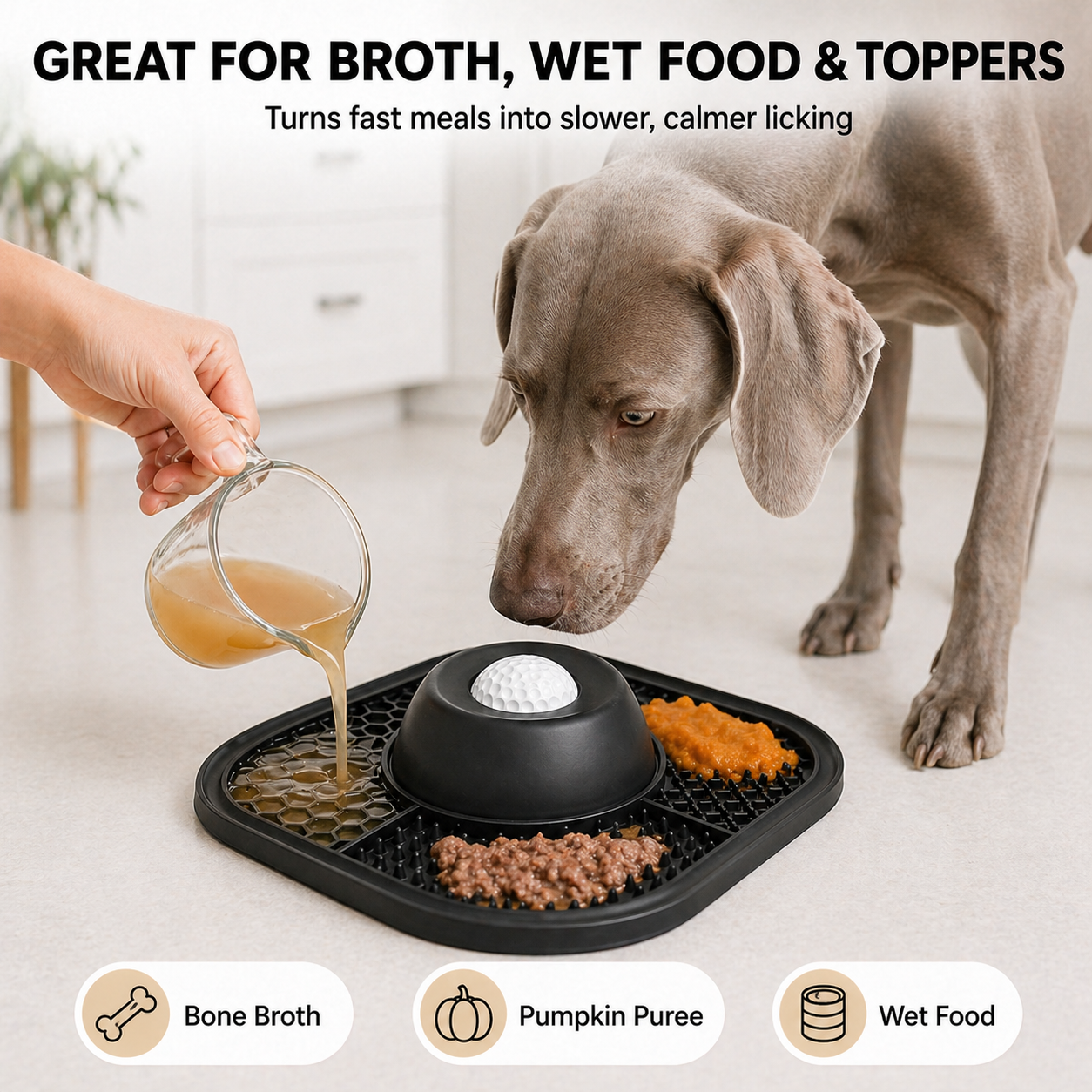 Slow Feeder Dog Bowl for Deep-Chested Dogs