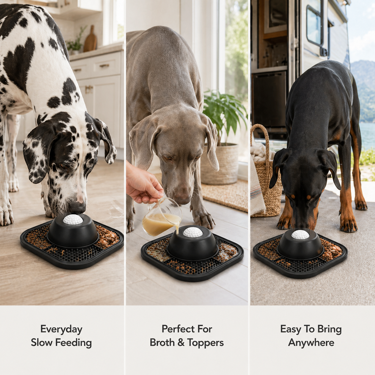 Slow Feeder Dog Bowl for Deep-Chested Dogs