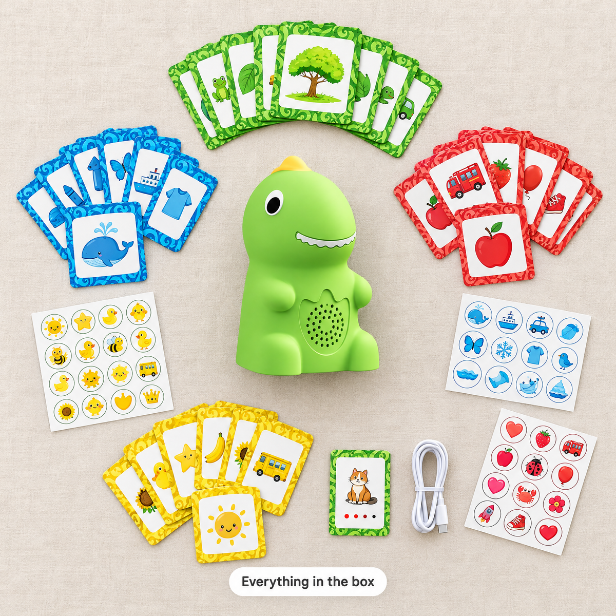 Everything in the Talking Dino box